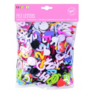 Lettres en feutre - autocollantes - 500 pcs