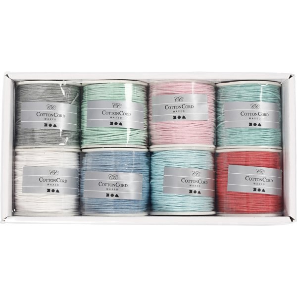 Cordon en coton - couleurs vives mélangées - 8x40 m Cordon en coton - couleurs vives mélangées - 8x40 m