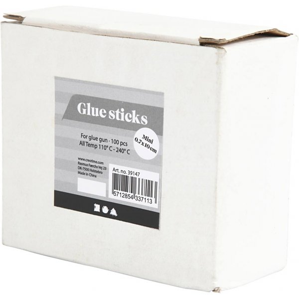 Btons de colle pour mini pistolet  colle - or - vert - rouge - argent - paillettes - L10 cm - 100 pcs