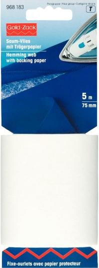 Ourlet fixé avec support papier 75mm blanc 5m