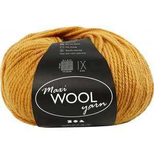Fil de laine - jaune foncé - 100 g Fil de laine - jaune foncé - 100 g