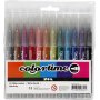 Marqueur Colortime Glitter - couleurs mlanges - 2 mm - 12 pcs