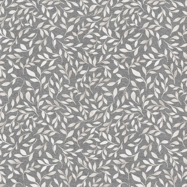 Tissu rideau petites feuilles gris 107