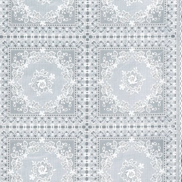Tissu cir dentelle Crochet - Blanc