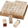 Timbres - lettres et chiffres - 13 x 13 mm - 42 pcs