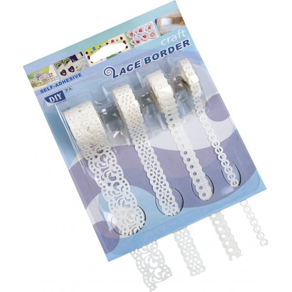 Dentelle en papier - blanc - 4 x 2 m Dentelle en papier - blanc - 4 x 2 m