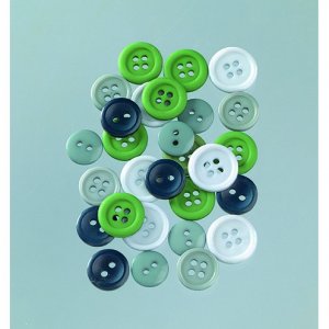 Boutons 10 - 15 mm - mélange vert 40 g vert Boutons 10 - 15 mm - mélange vert 40 g vert