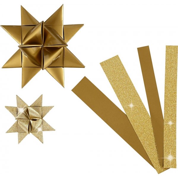 Bandes toiles - or - paillettes, vernis - 6,5+11,5 cm - 40 bandes