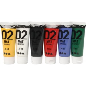 Peinture scolaire - Acrylique - couleurs standards - mate - 6 x 20 ml Peinture scolaire - Acrylique - couleurs standards - mate - 6 x 20 ml