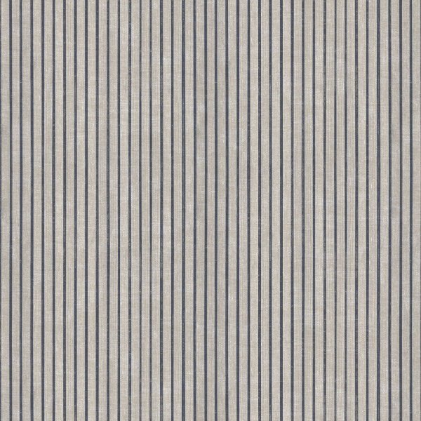 Toile cire PVC Rayure Lin/Bleu