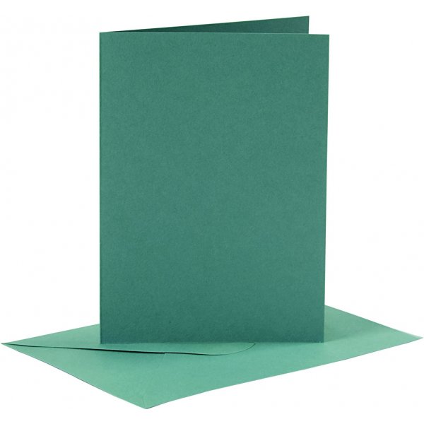 Cartes et enveloppes - vert foncé - 11,5 x 16,5 cm - 6 sets Cartes et enveloppes - vert foncé - 11,5 x 16,5 cm - 6 sets