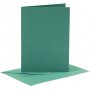 Cartes et enveloppes - vert fonc - 11,5 x 16,5 cm - 6 sets