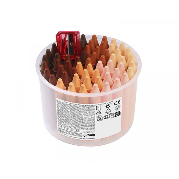 Le coffret de crayons de cire - Jovi - 60 crayons de cire gants + taille-crayon