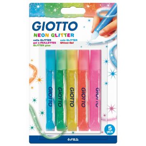 Colle pailletée Giotto - paquet de 5 néons Colle pailletée Giotto - paquet de 5 néons