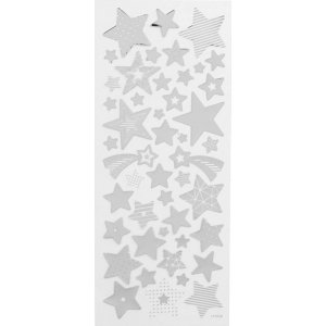 Autocollants - argent - étoiles - 10 x 24 cm Autocollants - argent - étoiles - 10 x 24 cm