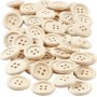 Boutons en bois 15 mm - 50 pcs