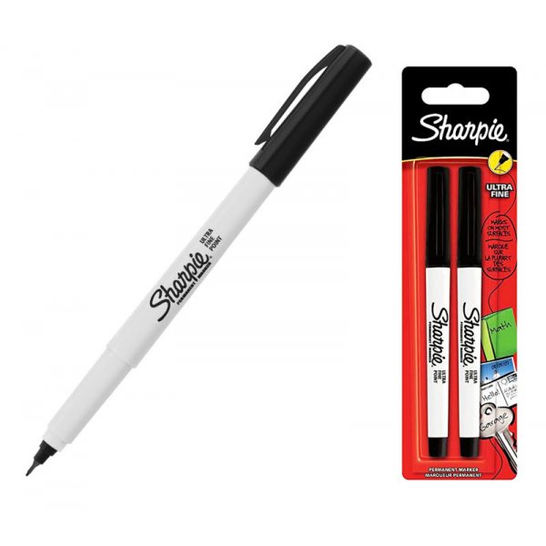 Stylo fibre Sharpie Permanent - Ultra Fin Noir - paquet de 2