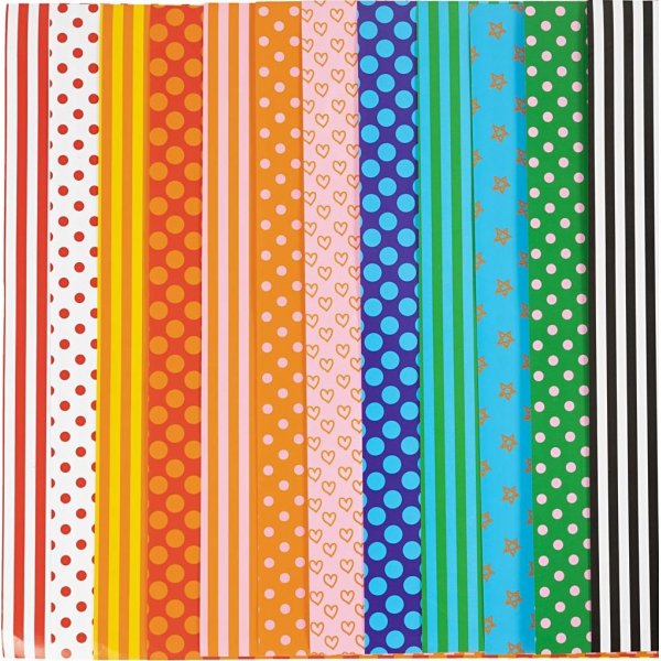 Papier brillant - couleurs mlanges -  motifs - 100 feuilles