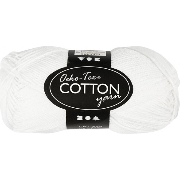 Fil de coton - blanc - no. 8/4 - 50g
