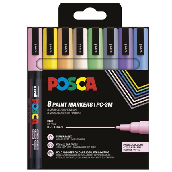 Poscaset PC-3M Pastel - 8 crayons Poscaset PC-3M Pastel - 8 crayons