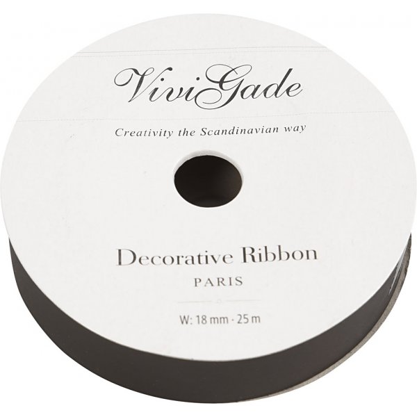 Ruban cadeau - noir - mat - 25 m Ruban cadeau - noir - mat - 25 m