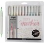 Marqueurs de croquis - couleurs pastel - 12 pcs
