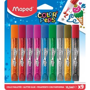 Colle - Maped - ColorPeps Colle pailletée paquet de 9 Colle - Maped - ColorPeps Colle pailletée paquet de 9