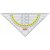 Règle triangulaire avec rapporteur 16 cm transparent Règle triangulaire avec rapporteur 16 cm transparent