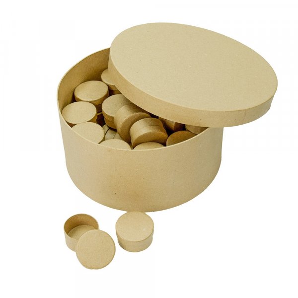 Prsentoir de frne  24 x 12 cm - 51 pices rondes