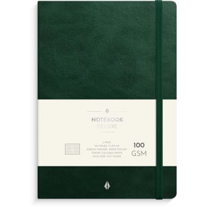 Carnet de notes Deluxe A5 vert fonc� lign�