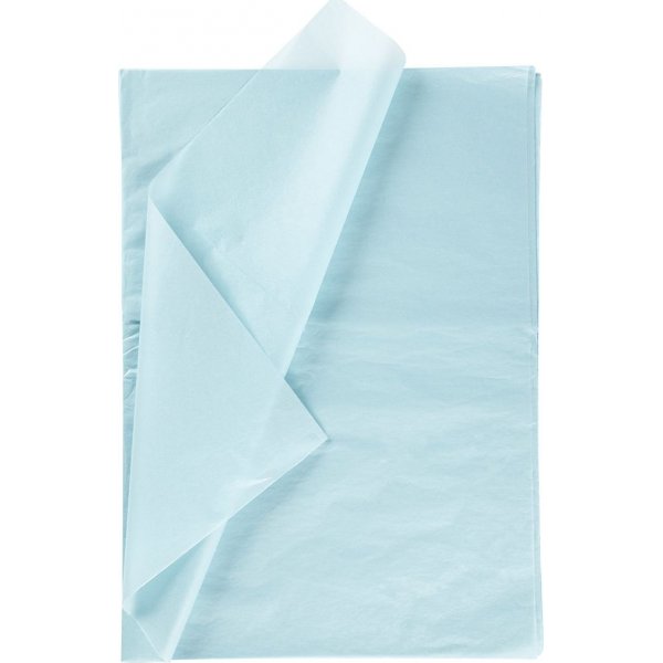 Papier de soie - bleu clair - 50 x 70 cm - 14 g -10 feuilles