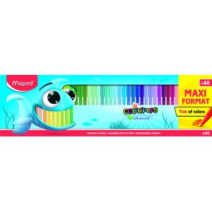 Set de crayons fibre - Maped - Color´Peps 48 crayons lavables Océan Set de crayons fibre - Maped - Color´Peps 48 crayons lavables Océan