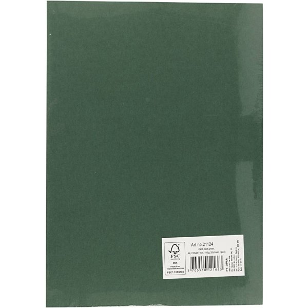 Carton coloré - vert foncé - A4 - 180 g - 20 feuilles Carton coloré - vert foncé - A4 - 180 g - 20 feuilles