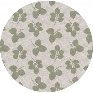 Toile cirée PVC Feuille Ronde - Vert Toile cirée PVC Feuille Ronde - Vert