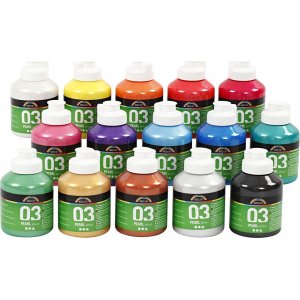 Peinture scolaire Acrylique - Métallisé - couleurs mélangées - métallisé - 15 x 500 ml Peinture scolaire Acrylique - Métallisé - couleurs mélangées - métallisé - 15 x 500 ml