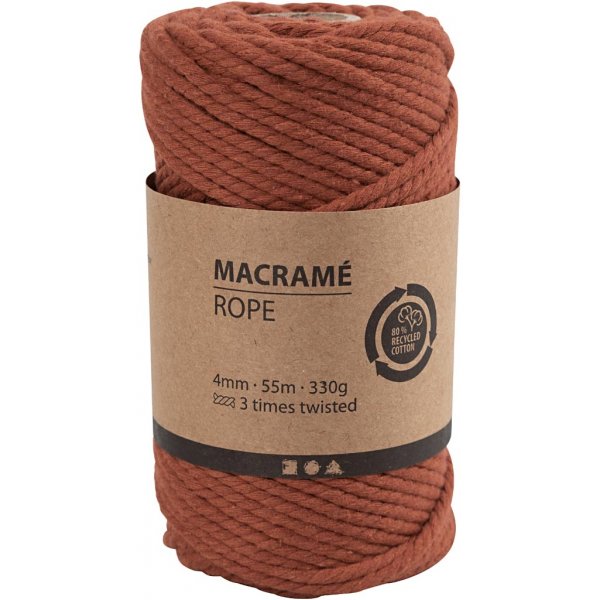 Fil macram - orange brl - 4 mm - 55 m