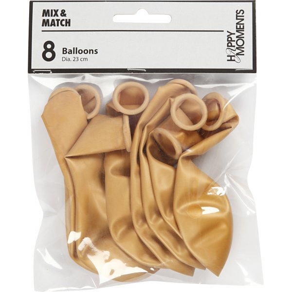 Ballons - dorés - Ø23 cm - 8 pcs Ballons - dorés - Ø23 cm - 8 pcs