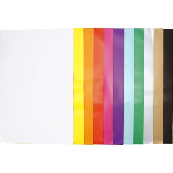 Papier glac - couleurs mlanges - 11 x 25 feuilles