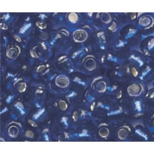 Rocailles doublées argent - bleu marine Rocailles doublées argent - bleu marine