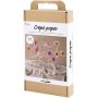 Kit DIY Papier crpon, couleurs pastel, Fleur
