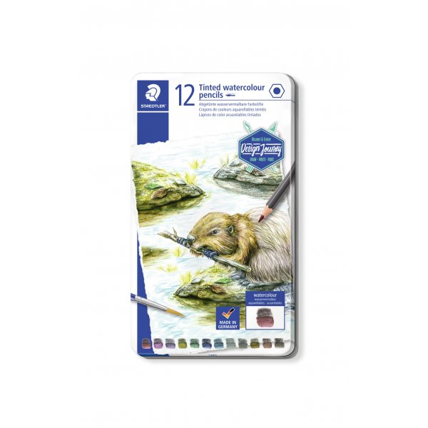 Crayons aquarelle teints en bote - 12 crayons