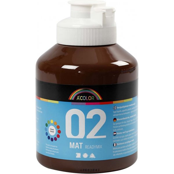 Peinture scolaire - Acrylique - marron - mate - 500 ml