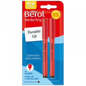 Stylo fibre Berol - Stylo d'écriture manuscrite - Forme ronde - Noir Stylo fibre Berol - Stylo d'écriture manuscrite - Forme ronde - Noir
