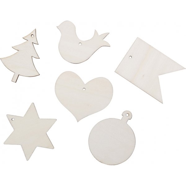 Figurines en bois - Motif de Noël - 24 pcs Figurines en bois - Motif de Noël - 24 pcs