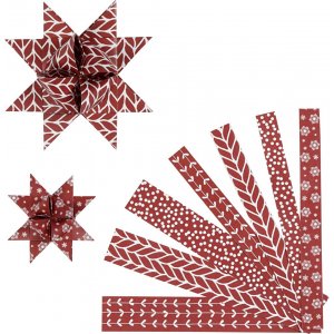 Bandes étoiles - rouge - blanc - Ø6,5+11,5 cm - 60 bandes Bandes étoiles - rouge - blanc - Ø6,5+11,5 cm - 60 bandes