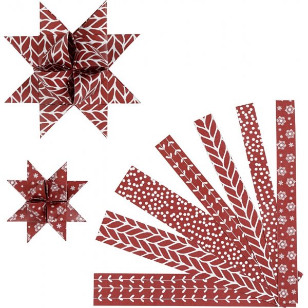 Bandes toiles - rouge - blanc - 6,5+11,5 cm - 60 bandes