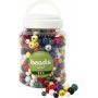 Perles en bois - rondes - couleurs mlanges - 400 ml