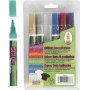 Stylos Deco Textile - 3 mm - couleurs pailletes - 6 pcs