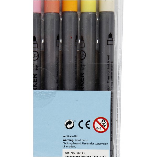 Marqueurs textiles - couleurs complémentaires - 20 pcs Marqueurs textiles - couleurs complémentaires - 20 pcs