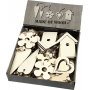 Décorations en bois 5 designs différents - 100 pcs